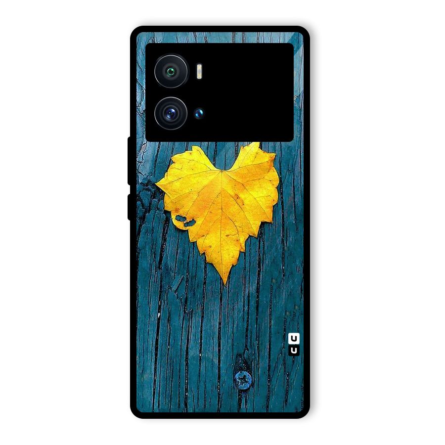 Yellow Leaf Glass Back Case for Vivo iQOO 9 Pro