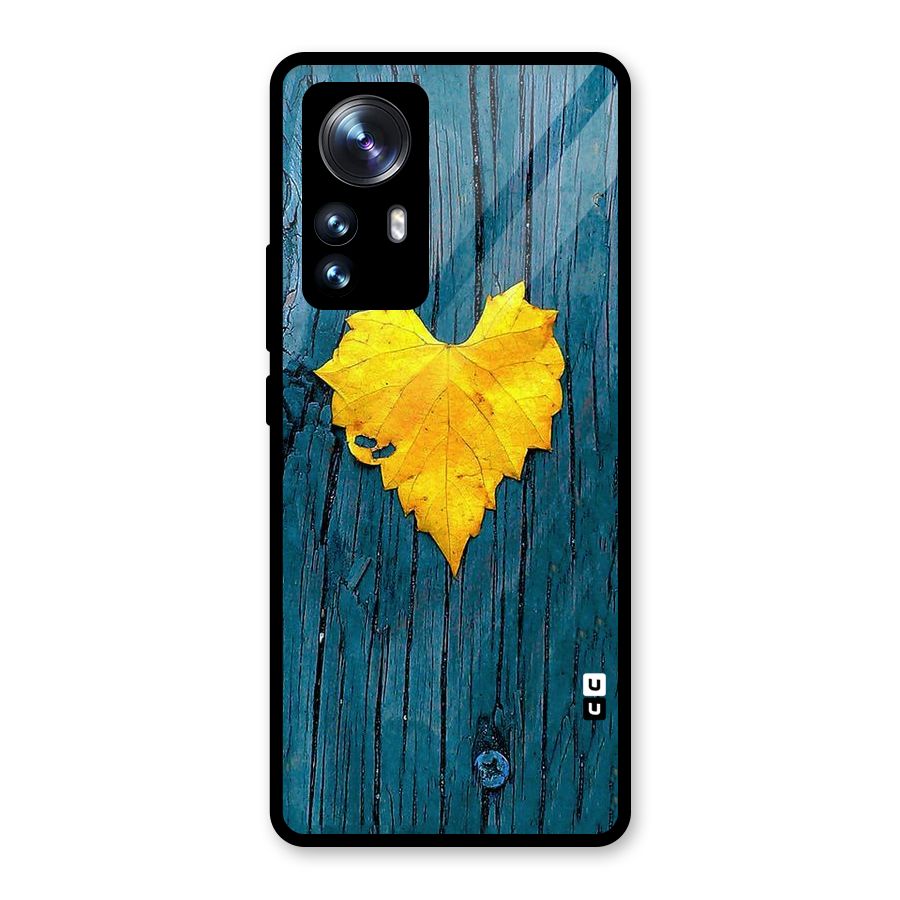 Yellow Leaf Glass Back Case for Xiaomi 12 Pro