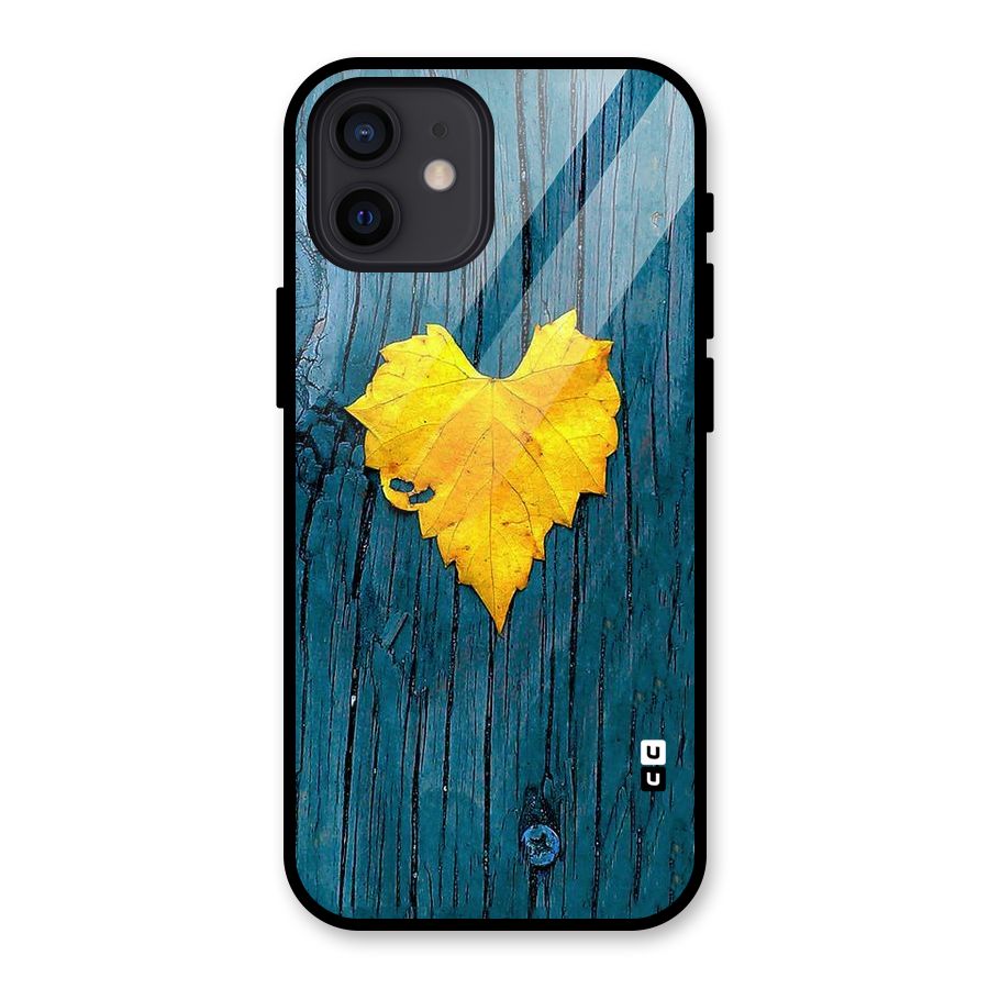 Yellow Leaf Glass Back Case for iPhone 12