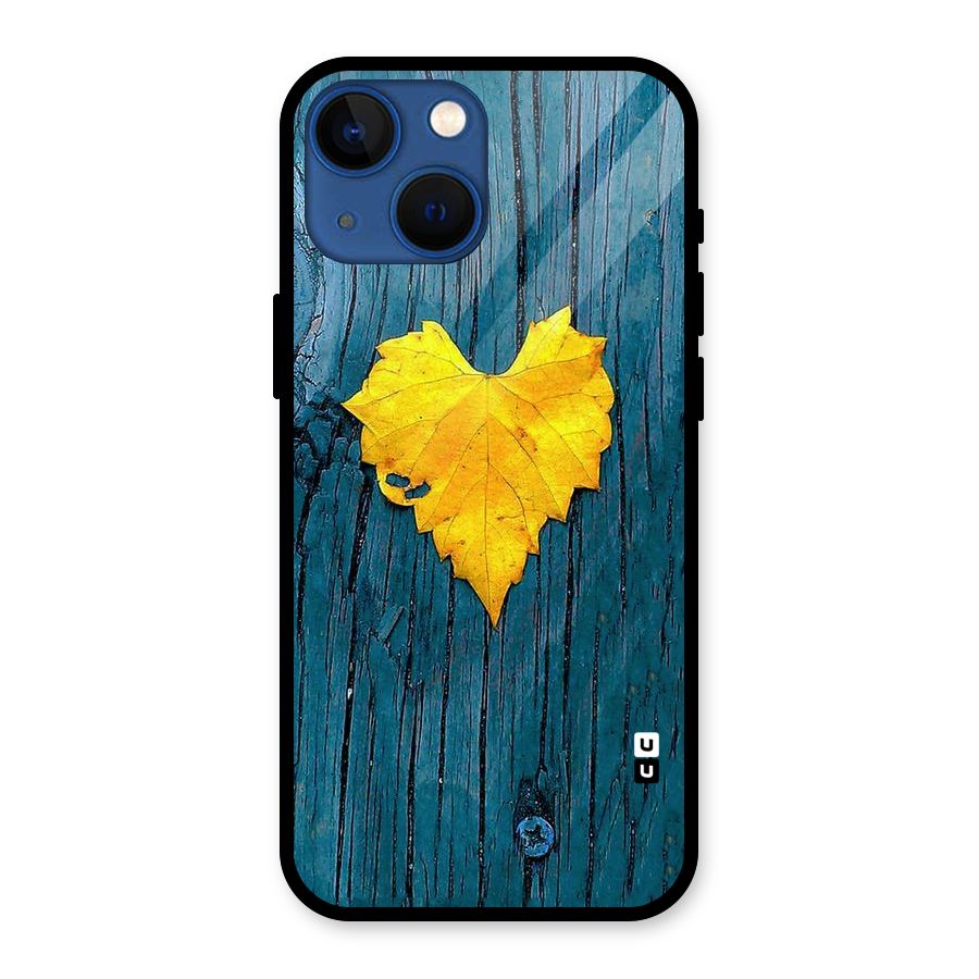 Yellow Leaf Glass Back Case for iPhone 13 Mini