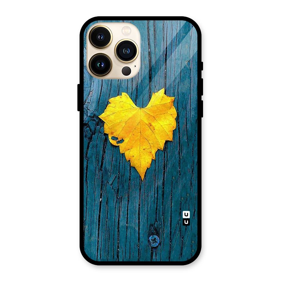 Yellow Leaf Glass Back Case for iPhone 13 Pro Max