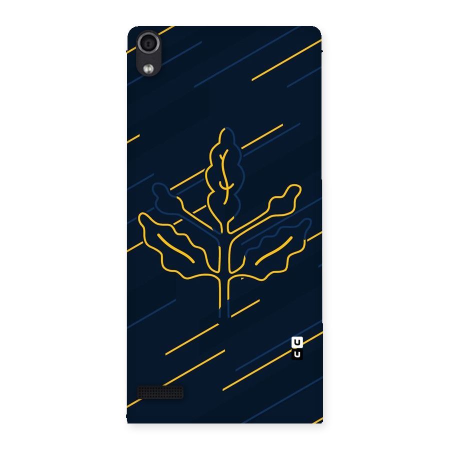 Yellow Leaf Line Back Case for Ascend P6