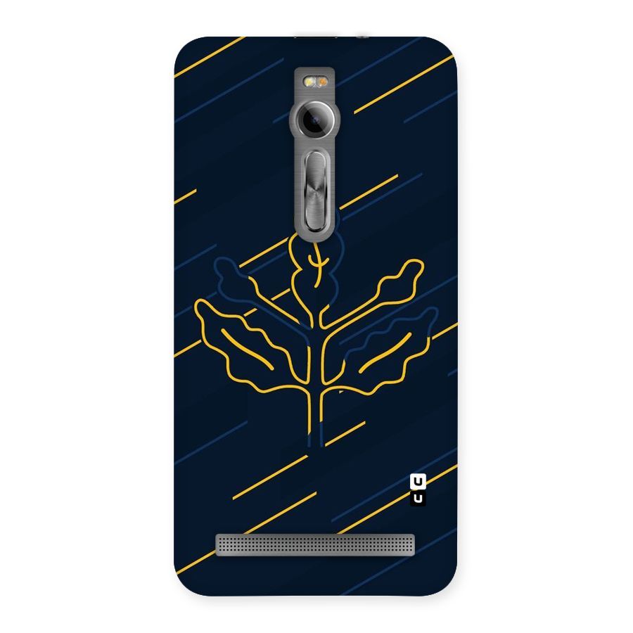 Yellow Leaf Line Back Case for Asus Zenfone 2