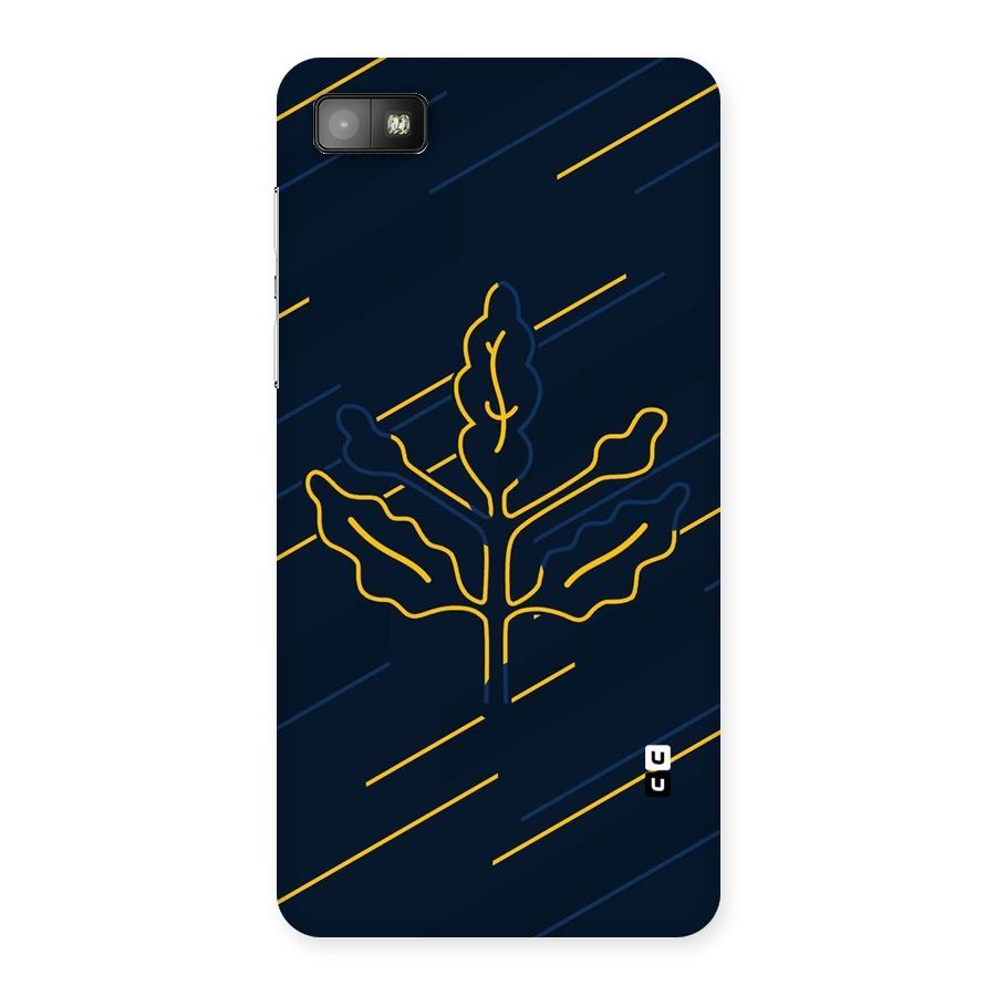 Yellow Leaf Line Back Case for Blackberry Z10