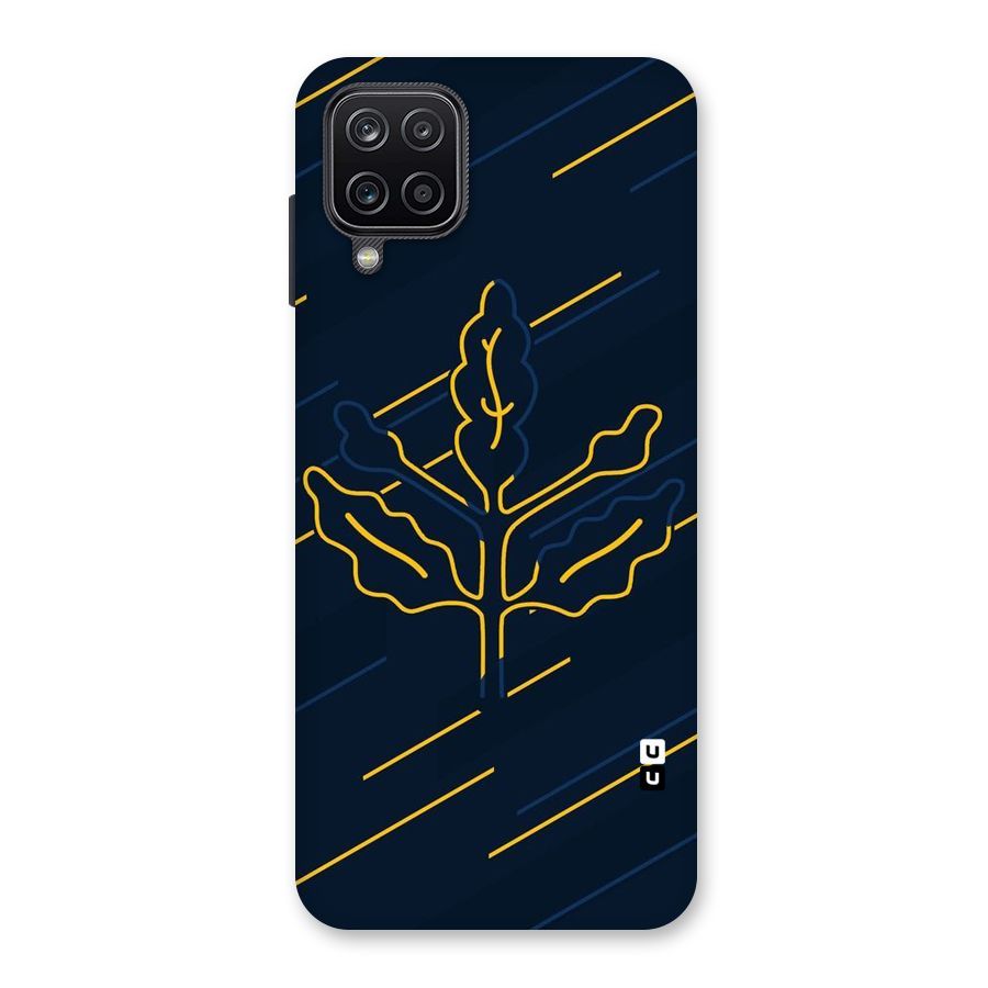 Yellow Leaf Line Back Case for Galaxy A12