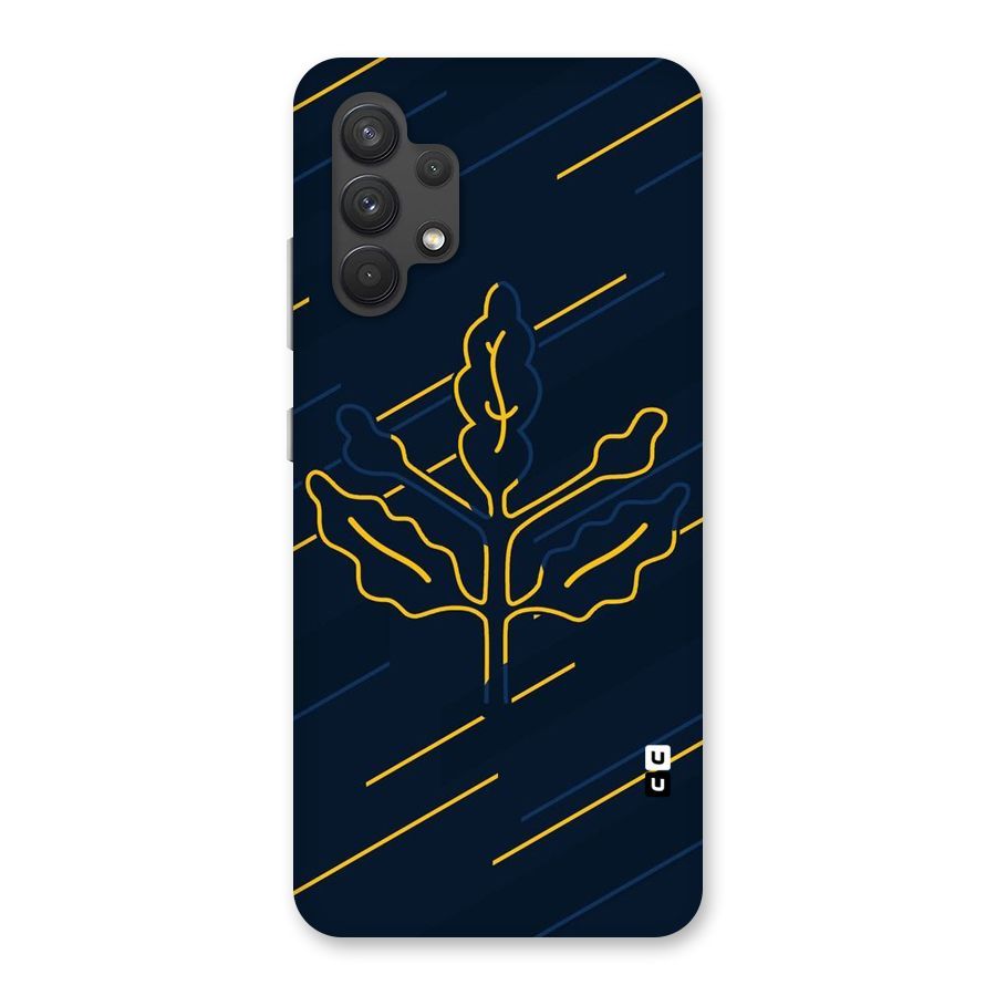 Yellow Leaf Line Back Case for Galaxy A32