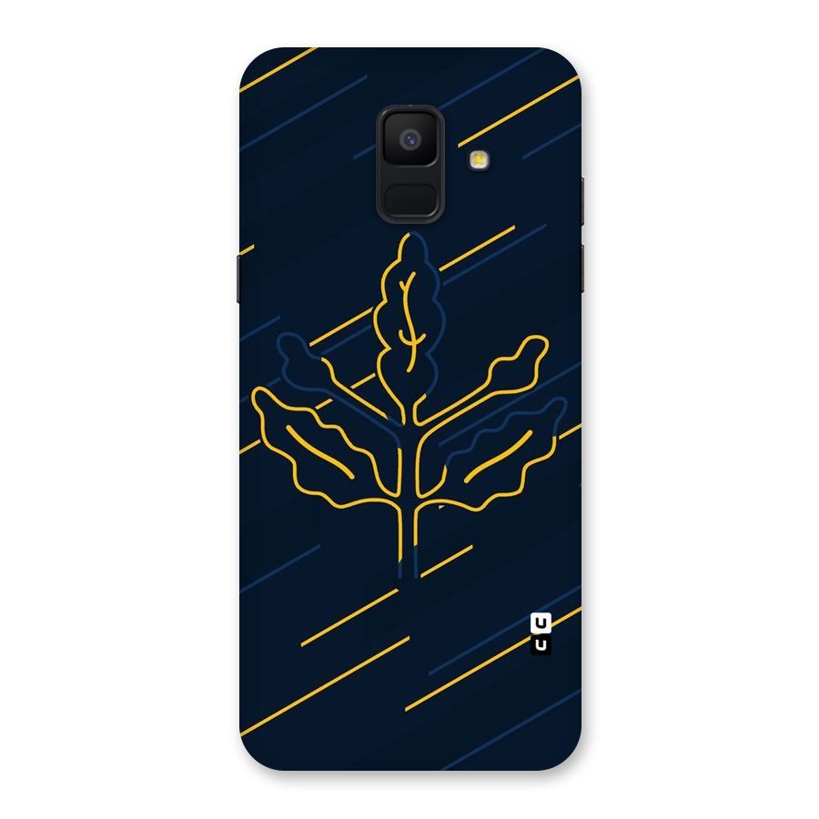 Yellow Leaf Line Back Case for Galaxy A6 (2018)