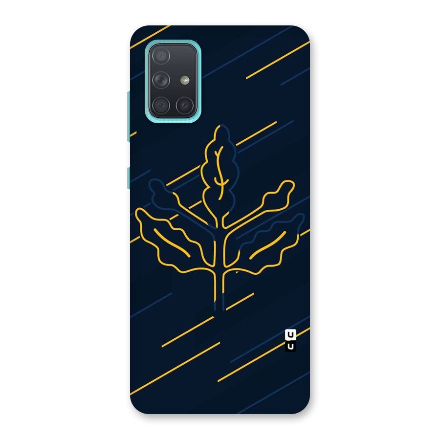 Yellow Leaf Line Back Case for Galaxy A71