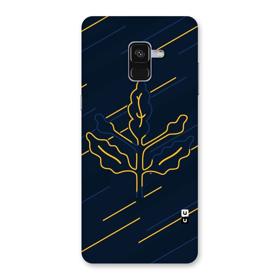 Yellow Leaf Line Back Case for Galaxy A8 Plus