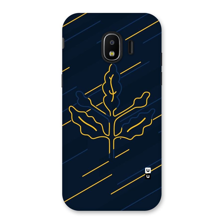 Yellow Leaf Line Back Case for Galaxy J2 Pro 2018