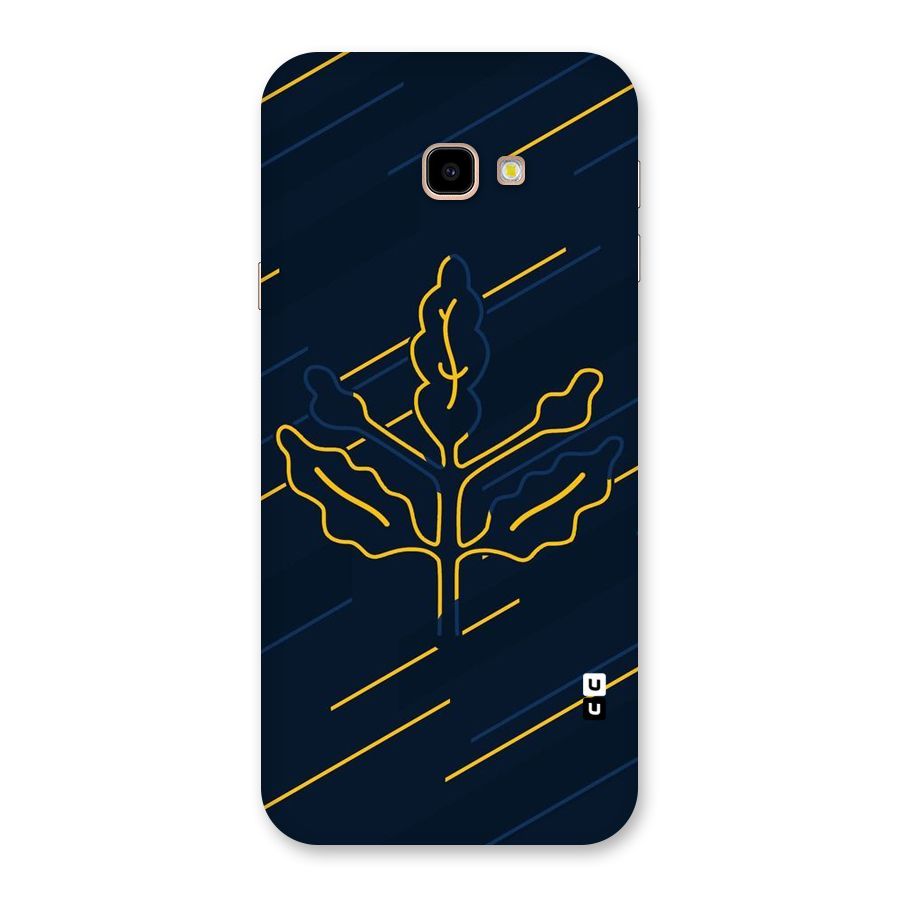 Yellow Leaf Line Back Case for Galaxy J4 Plus