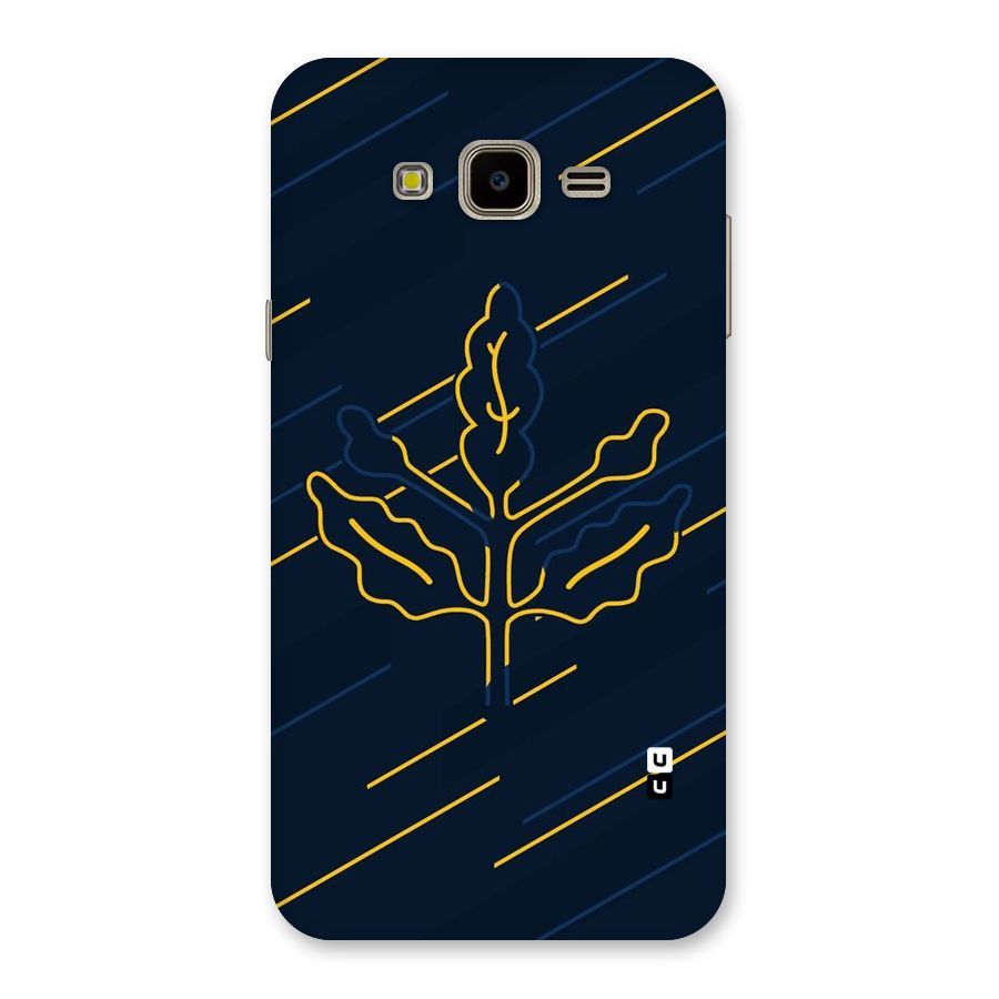 Yellow Leaf Line Back Case for Galaxy J7 Nxt