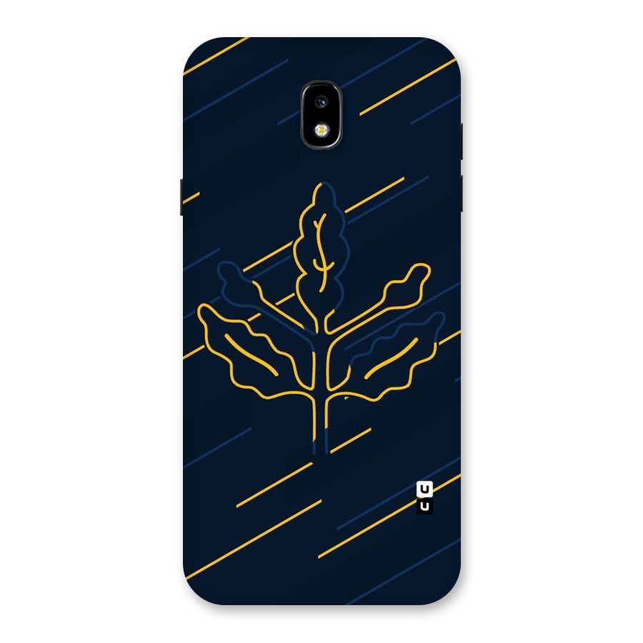 Yellow Leaf Line Back Case for Galaxy J7 Pro