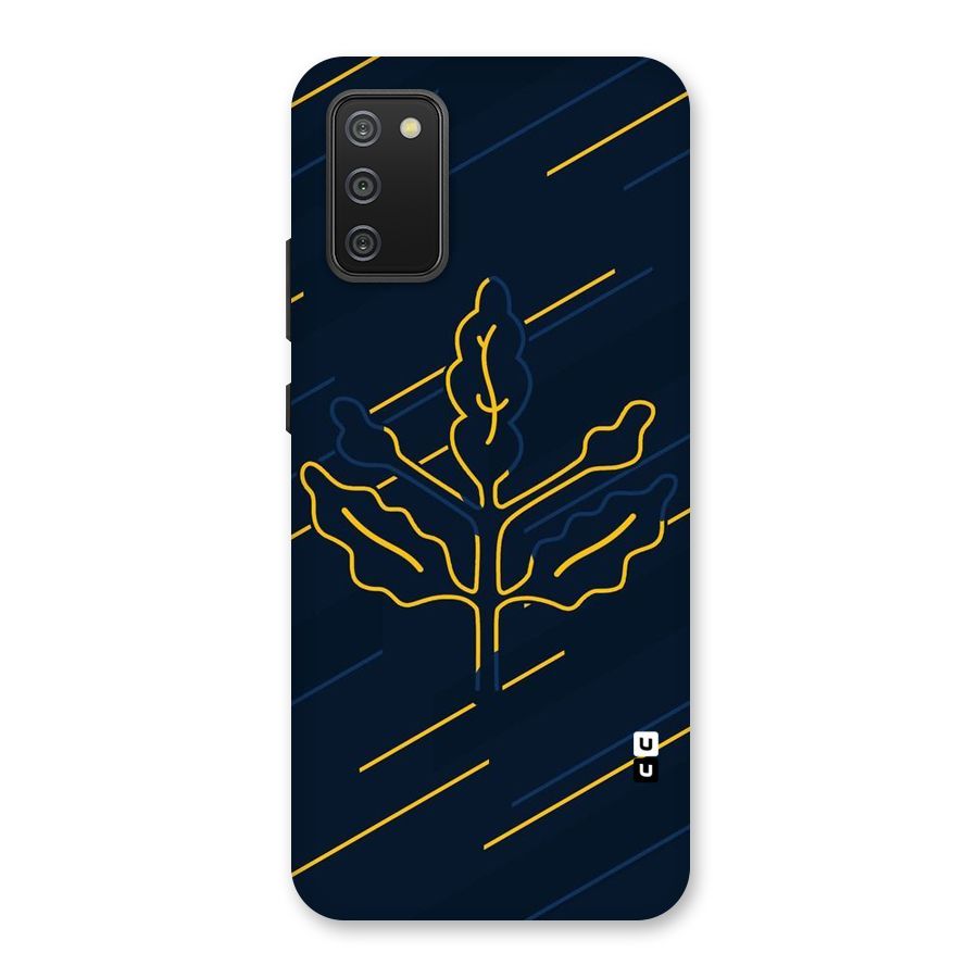 Yellow Leaf Line Back Case for Galaxy M02s