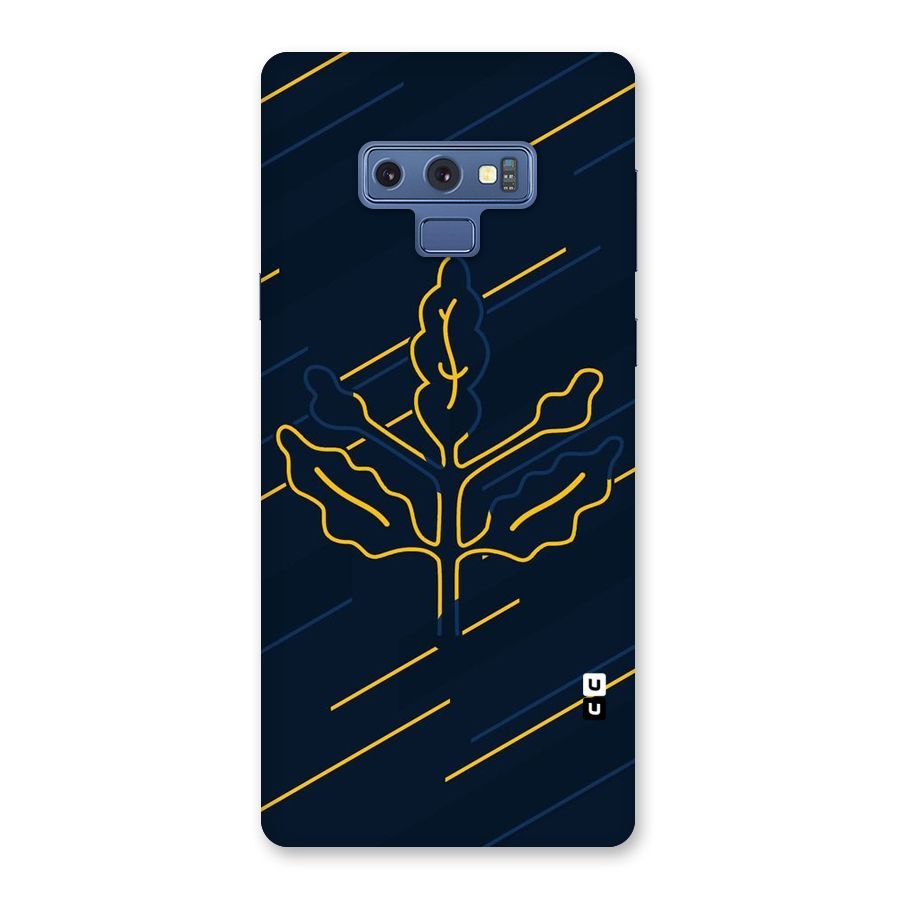 Yellow Leaf Line Back Case for Galaxy Note 9