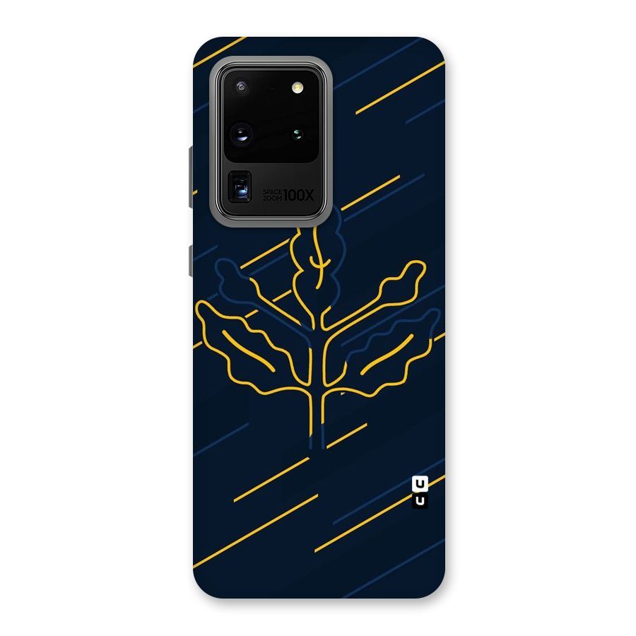 Yellow Leaf Line Back Case for Galaxy S20 Ultra