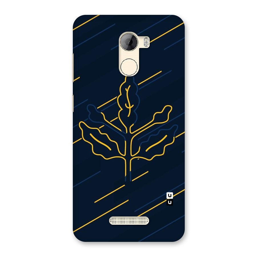 Yellow Leaf Line Back Case for Gionee A1 LIte