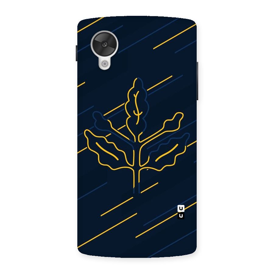 Yellow Leaf Line Back Case for Google Nexsus 5