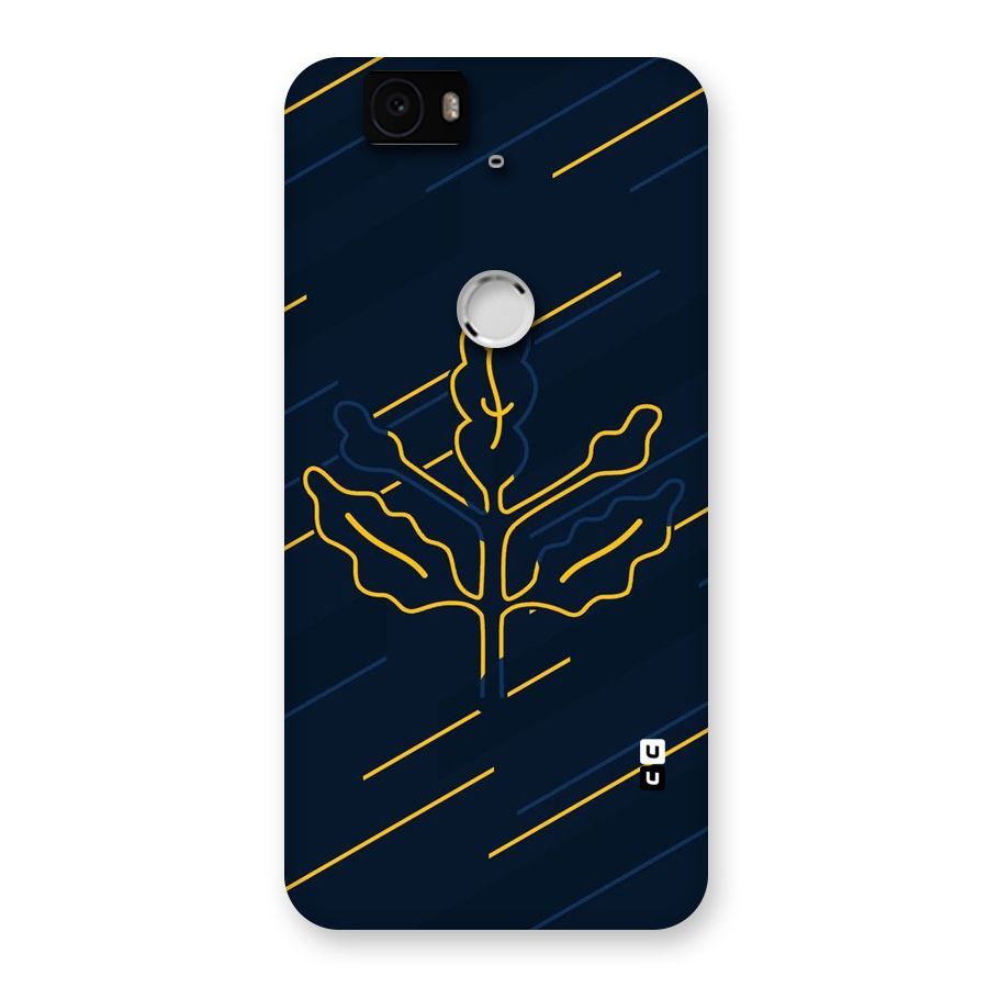 Yellow Leaf Line Back Case for Google Nexus-6P