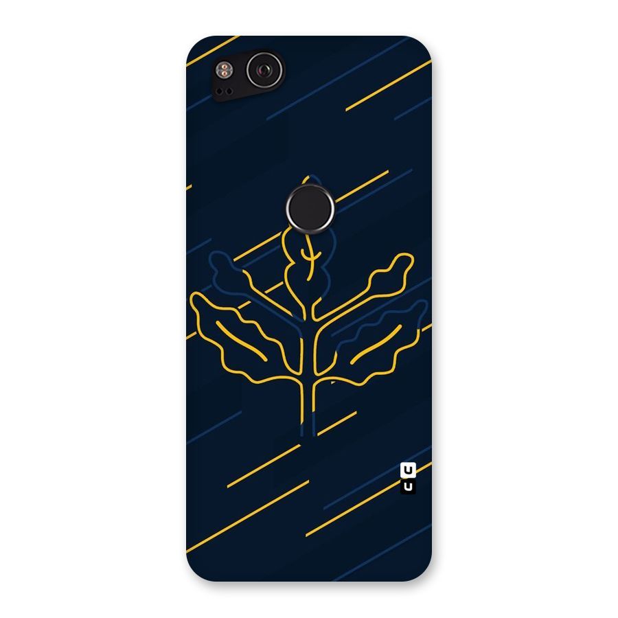 Yellow Leaf Line Back Case for Google Pixel 2