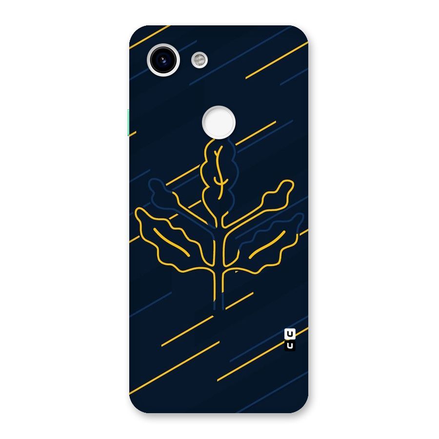 Yellow Leaf Line Back Case for Google Pixel 3