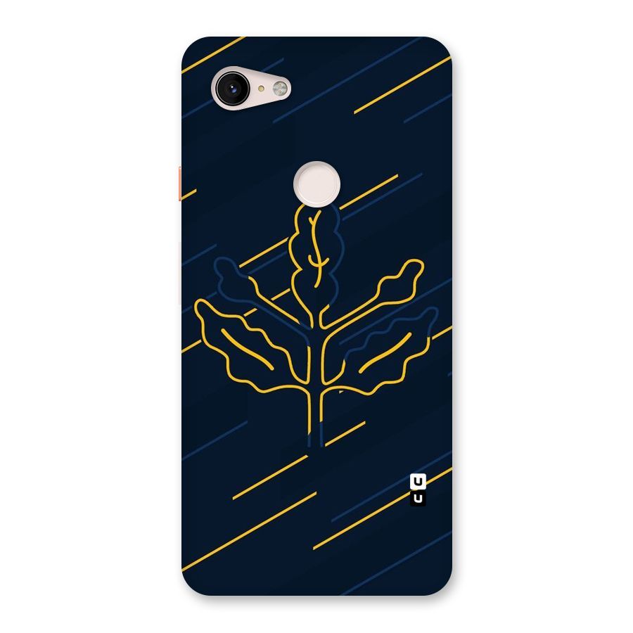 Yellow Leaf Line Back Case for Google Pixel 3 XL