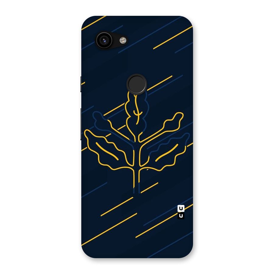 Yellow Leaf Line Back Case for Google Pixel 3a