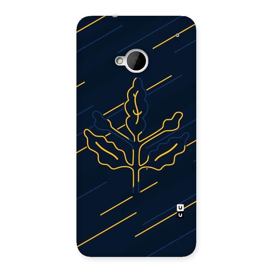 Yellow Leaf Line Back Case for HTC One M7