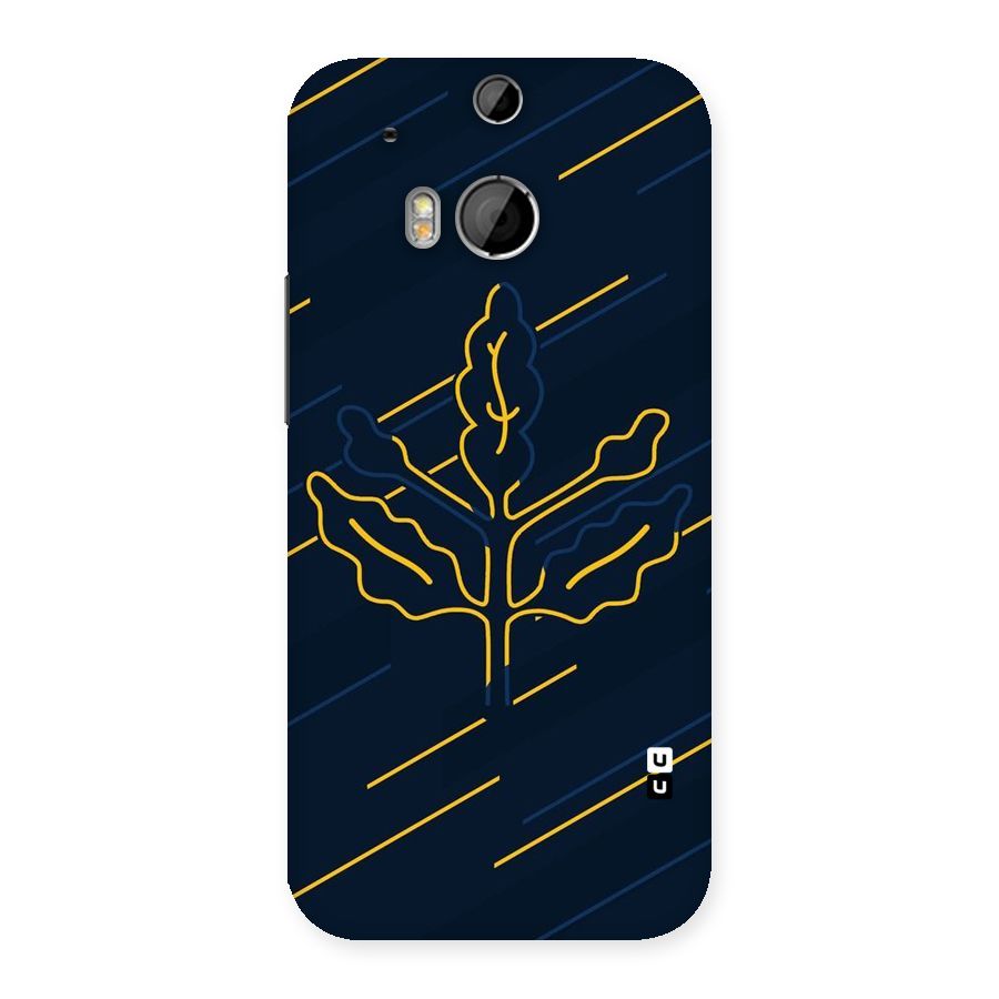 Yellow Leaf Line Back Case for HTC One M8