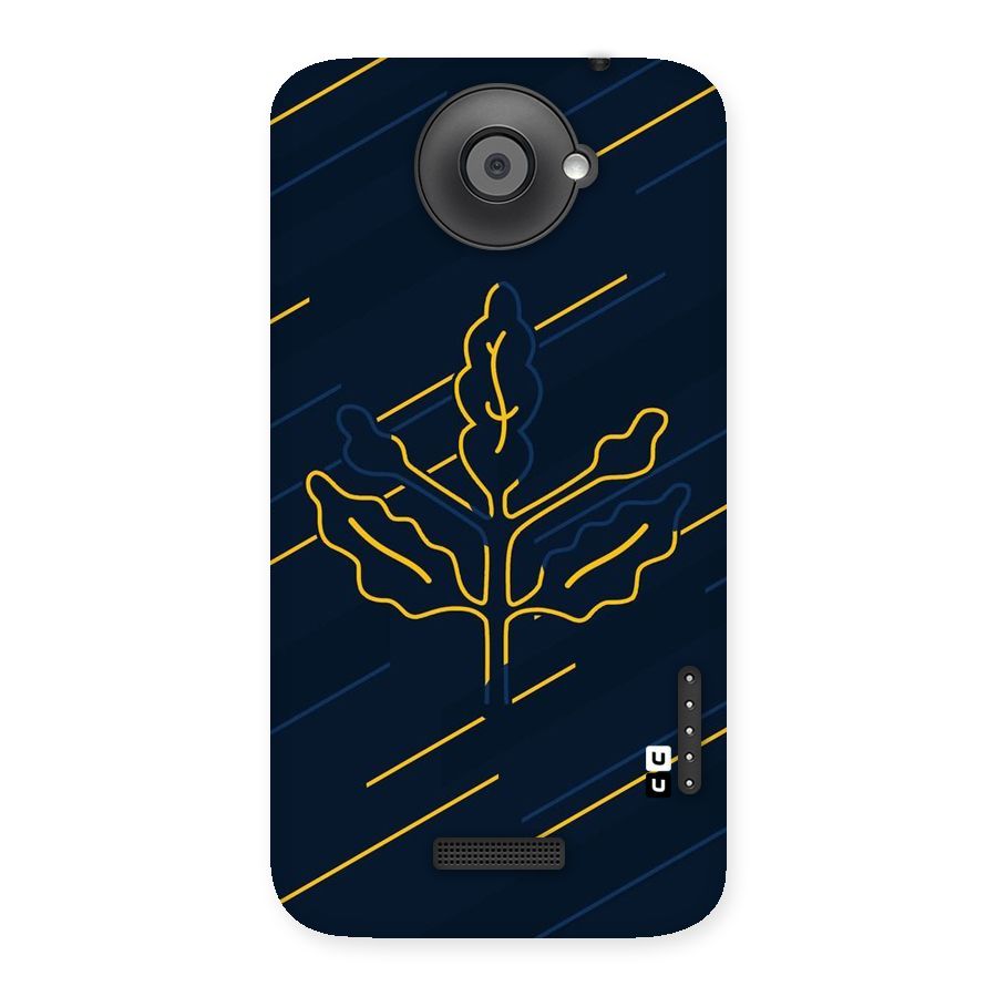 Yellow Leaf Line Back Case for HTC One X