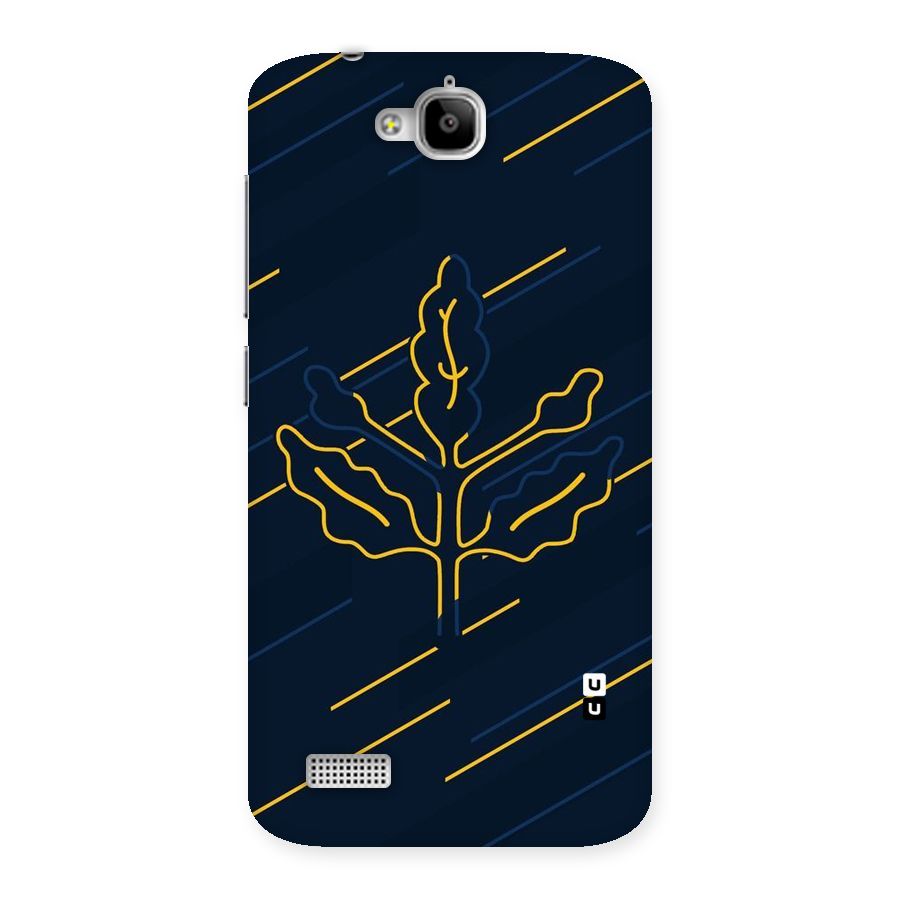 Yellow Leaf Line Back Case for Honor Holly