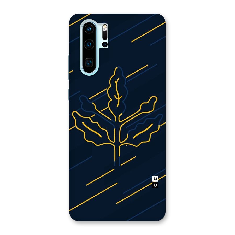 Yellow Leaf Line Back Case for Huawei P30 Pro