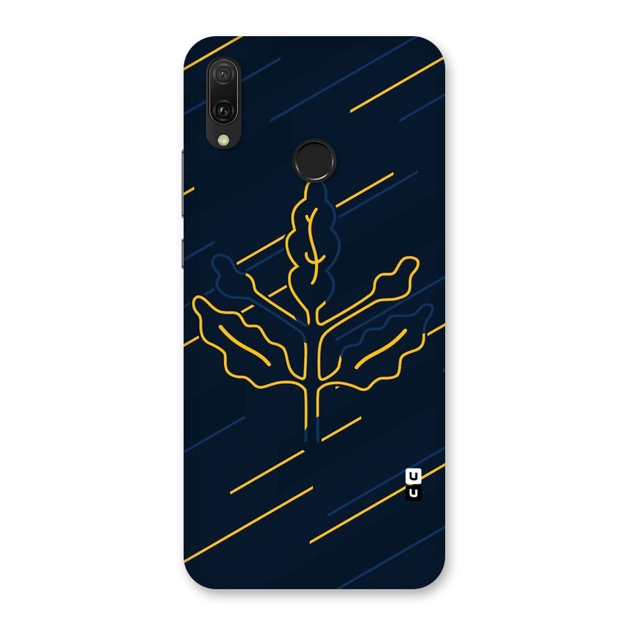 Yellow Leaf Line Back Case for Huawei Y9 (2019)