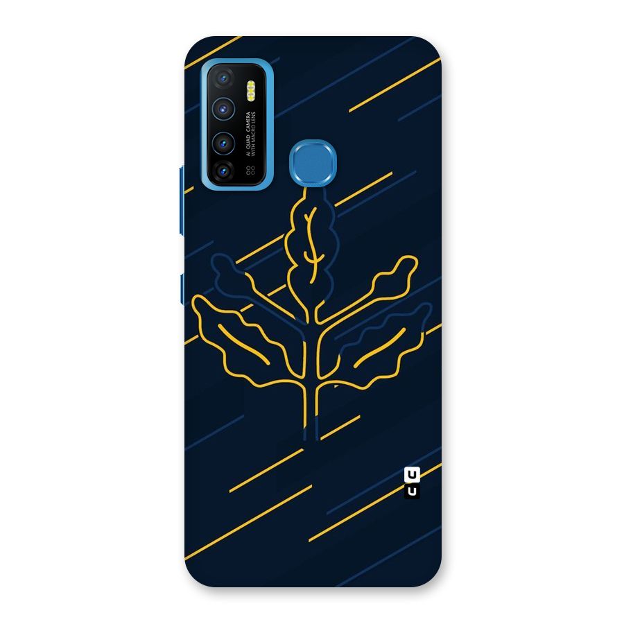 Yellow Leaf Line Back Case for Infinix Hot 9