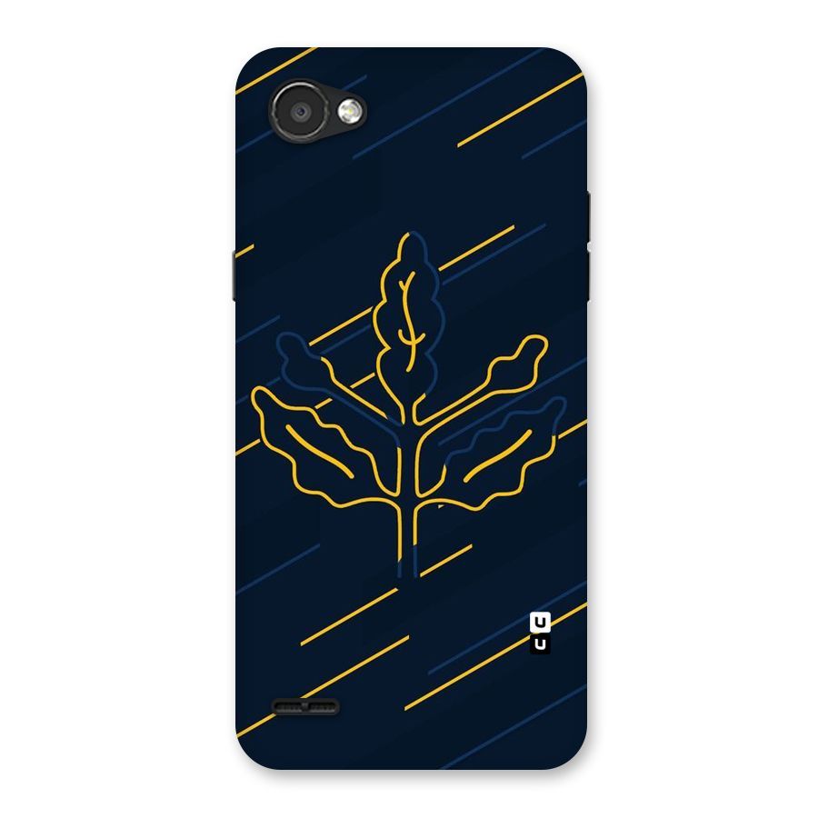Yellow Leaf Line Back Case for LG Q6