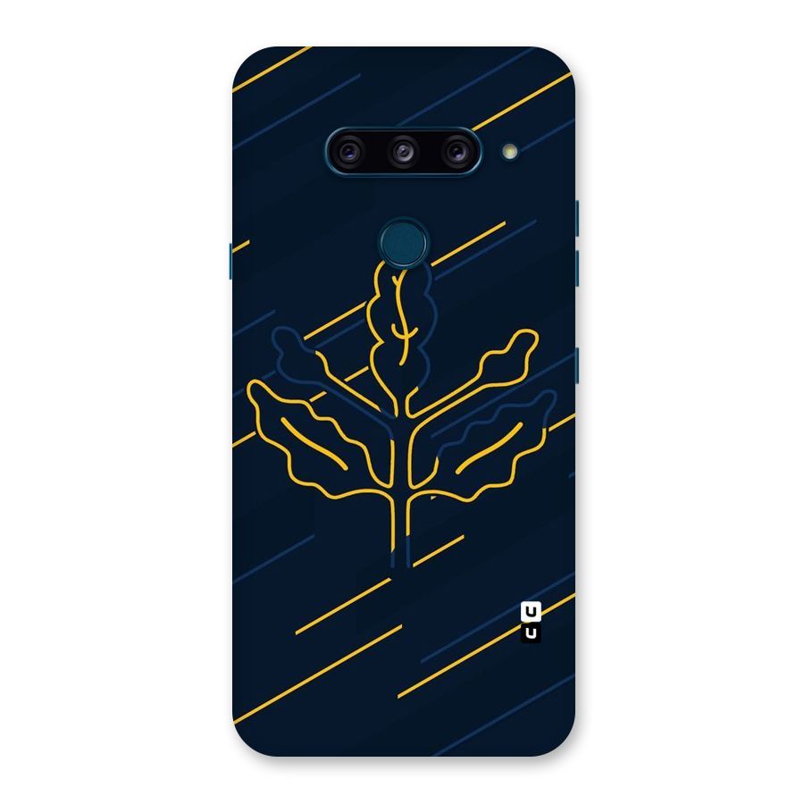 Yellow Leaf Line Back Case for LG  V40 ThinQ
