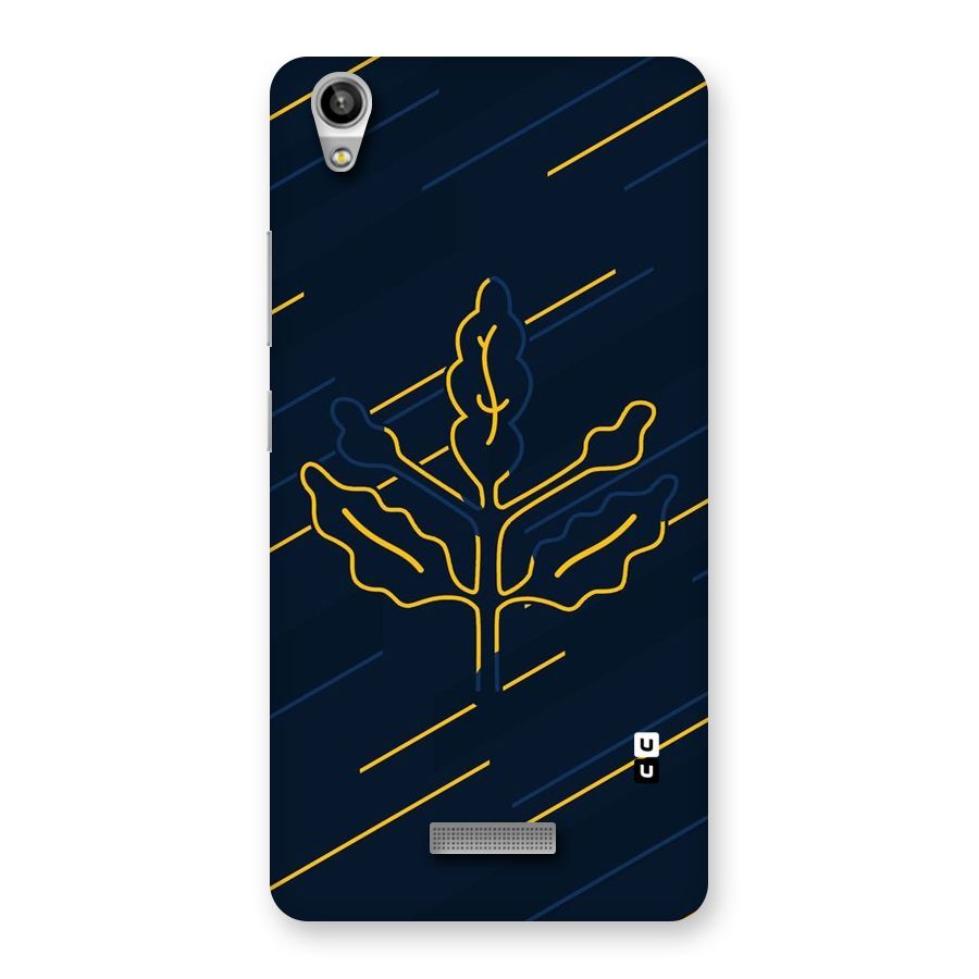 Yellow Leaf Line Back Case for Lava-Pixel-V1