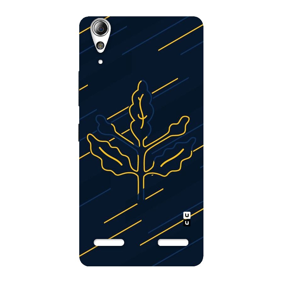 Yellow Leaf Line Back Case for Lenovo A6000 Plus