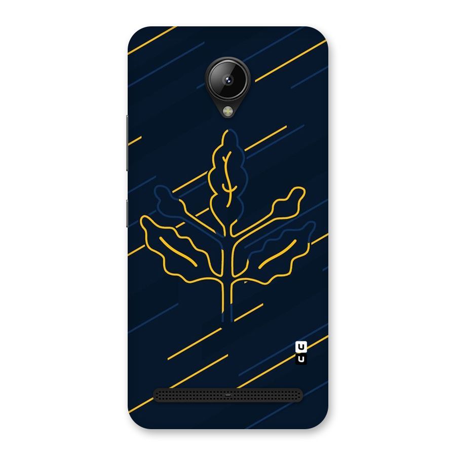 Yellow Leaf Line Back Case for Lenovo C2