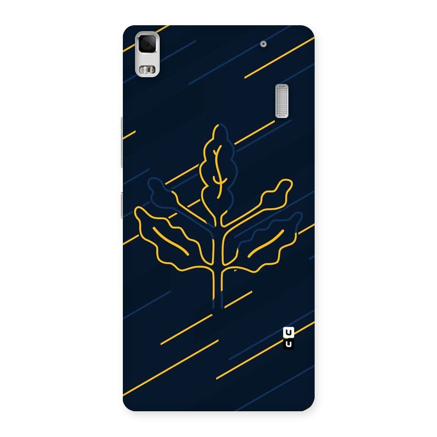 Yellow Leaf Line Back Case for Lenovo K3 Note