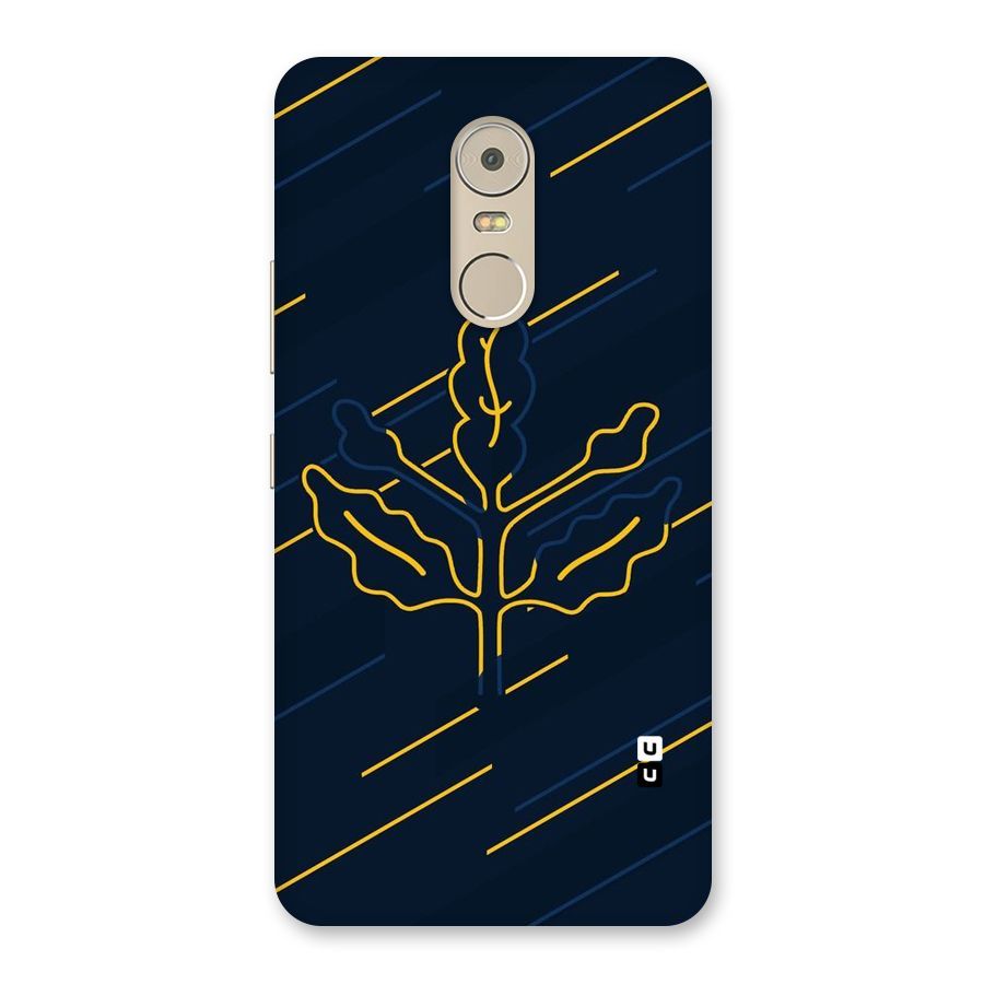 Yellow Leaf Line Back Case for Lenovo K6 Note