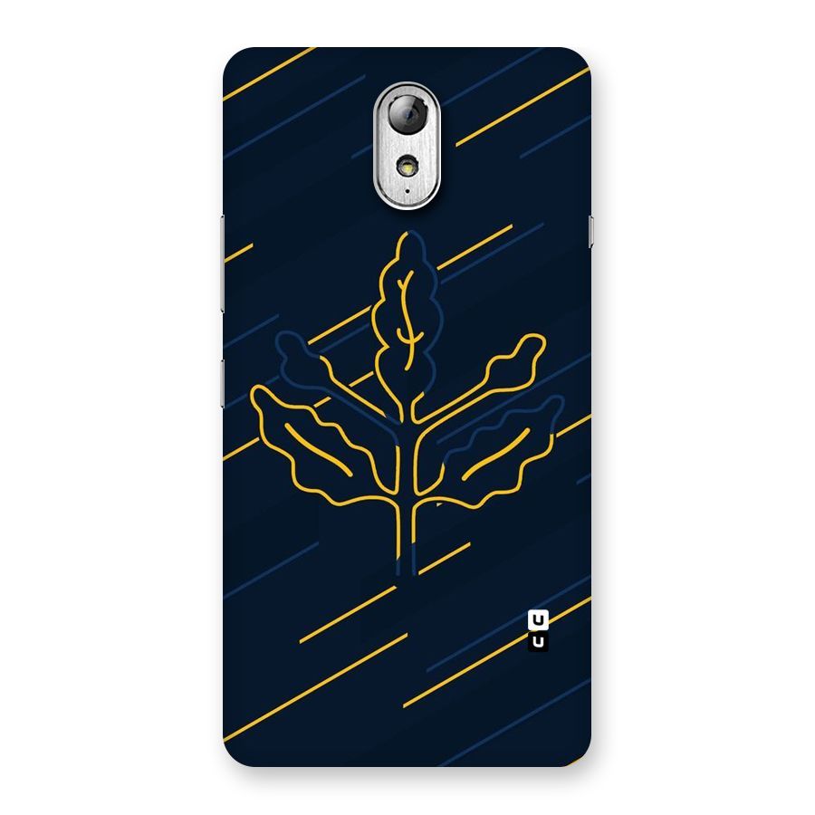 Yellow Leaf Line Back Case for Lenovo Vibe P1M