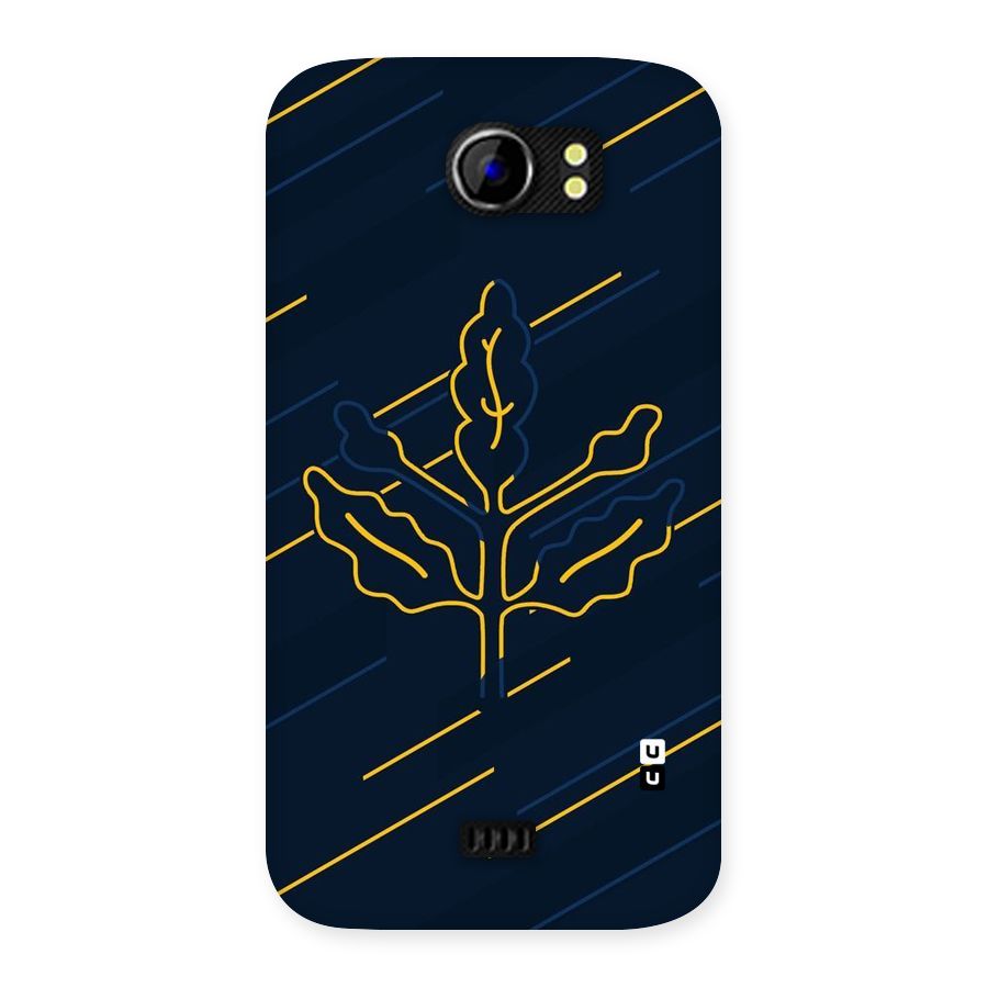 Yellow Leaf Line Back Case for Micromax Canvas 2 A110