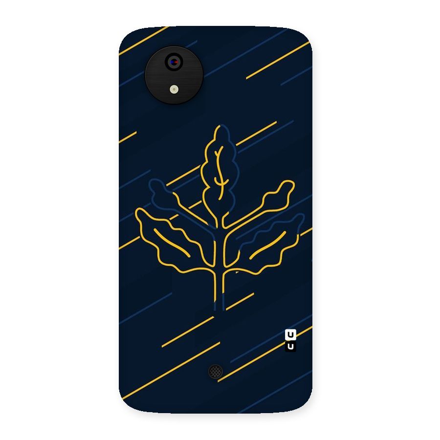 Yellow Leaf Line Back Case for Micromax Canvas A1