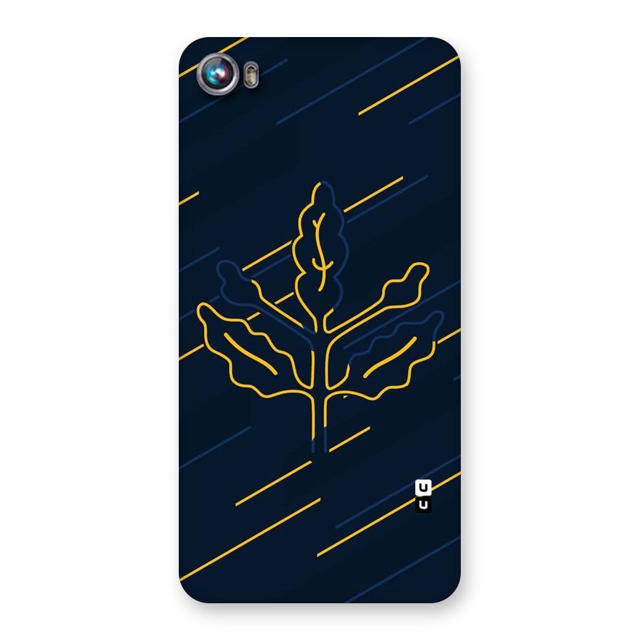 Yellow Leaf Line Back Case for Micromax Canvas Fire 4 A107