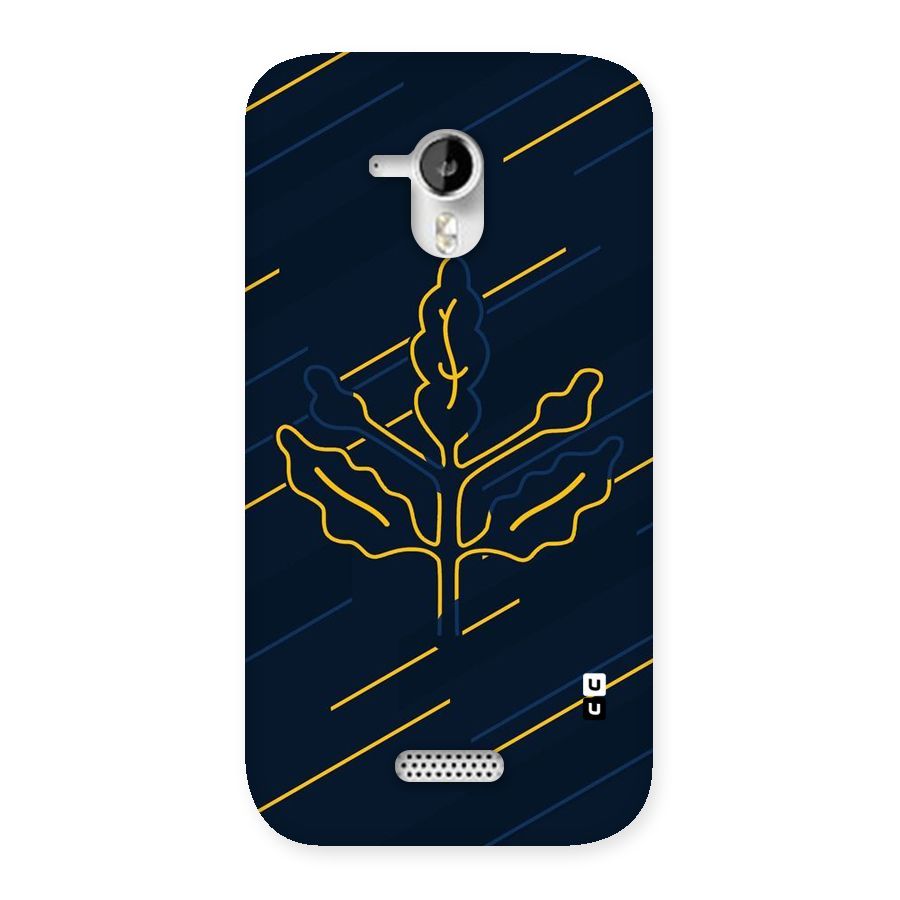 Yellow Leaf Line Back Case for Micromax Canvas HD A116