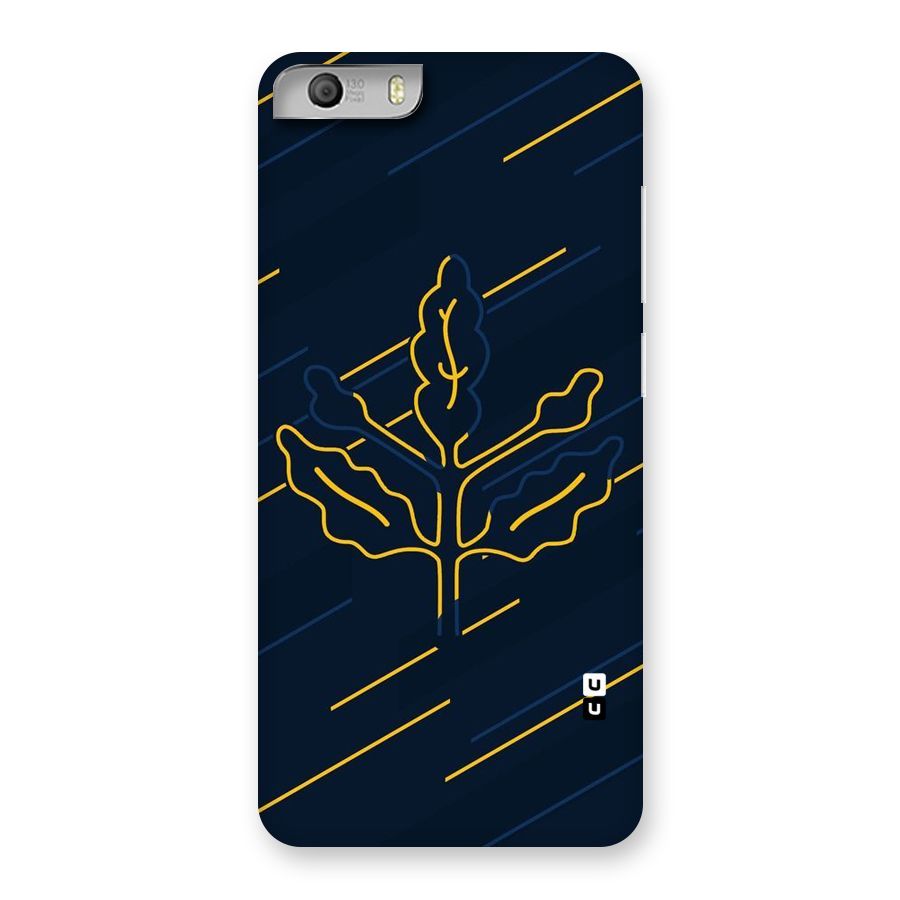 Yellow Leaf Line Back Case for Micromax Canvas Knight 2