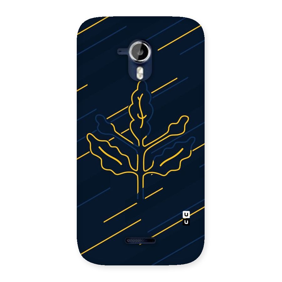 Yellow Leaf Line Back Case for Micromax Canvas Magnus A117