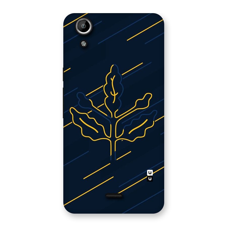 Yellow Leaf Line Back Case for Micromax Canvas Selfie Lens Q345