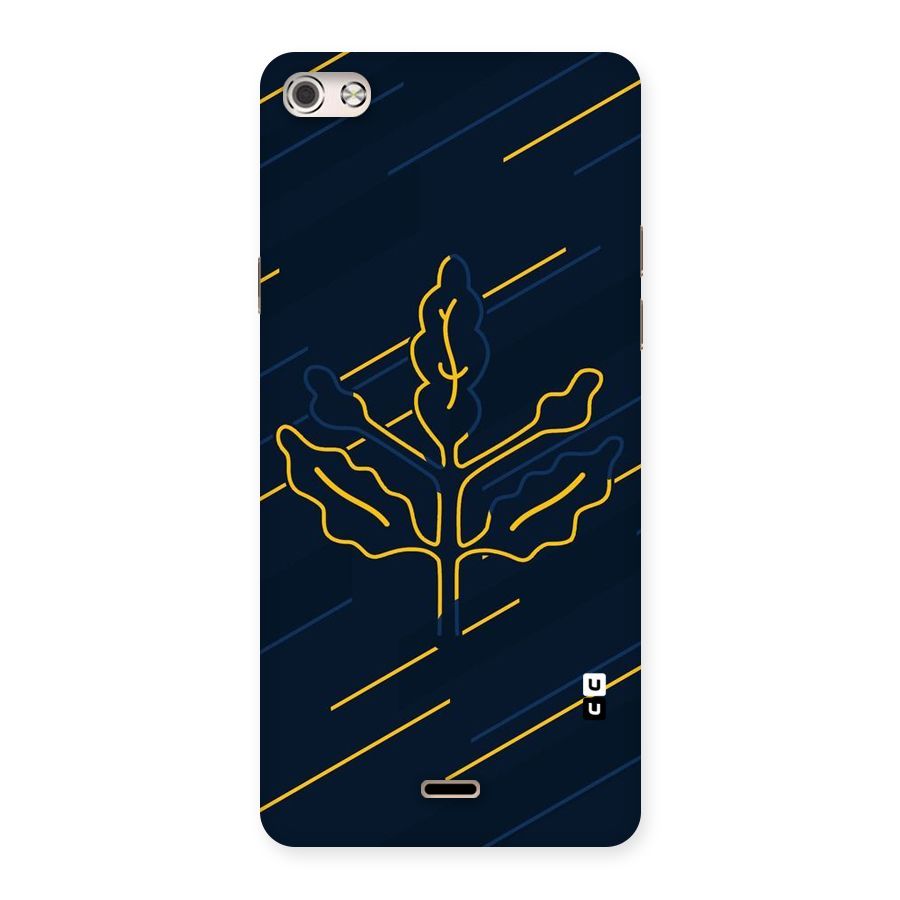 Yellow Leaf Line Back Case for Micromax Canvas Silver 5